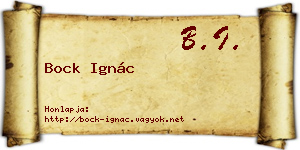 Bock Ignác névjegykártya